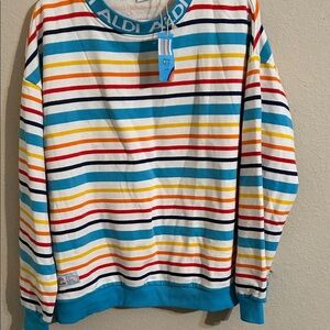 NWT ALDI Colorful Striped Sweatshirt
